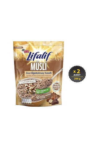 Eti Lifalif Yulaflı Fındıklı Kakao Çekirdekli Müsli 2 x 250 G