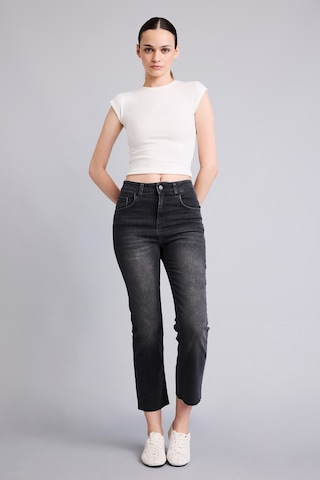 Defacto Yüksek Bel Crop Flare Kesim Bilek Boy Yıkamalı Jean Pantolon G2217ax26aunm36 Antrasit-nm36