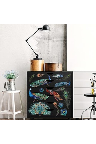 Dreams Transfers -peacock Dreams Boyut 61 Cm X 83 Cm - 3 Yaprak - Toplam Tasarım Boyutu 61 Cm X 83 Cm Rub-ons
