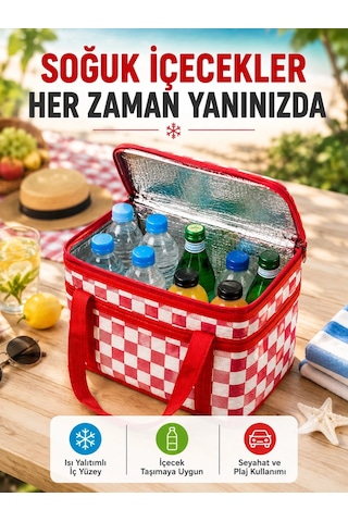 Mey İthalat Alüminyum Folyo İç Yüzeyli Termos Çanta Kamp Plaj Market Ve Piknik Çantası Çok Renkli