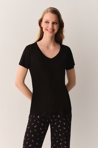 Suwen Chloe Kapri Şort Pijama Takımı Sh26631659911 Siyah