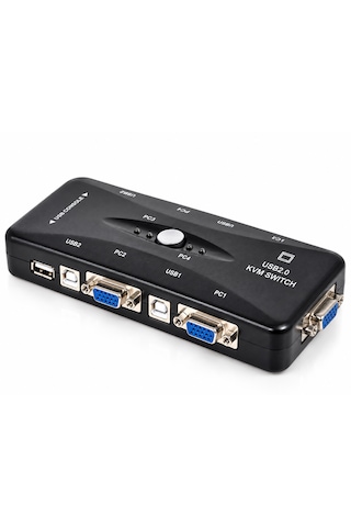 Luve Store 4 Port Usb Kvm Switch 4 Pc Tek Monitör Klavye Mouse Kontrol Usb 2.0 Hub