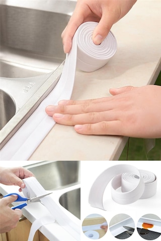 Su Geçirmez Lavabo Küvet Kenar Bandı Kendinden Yapışkanlı Sızdırmaz Bant Banyo Mutfak