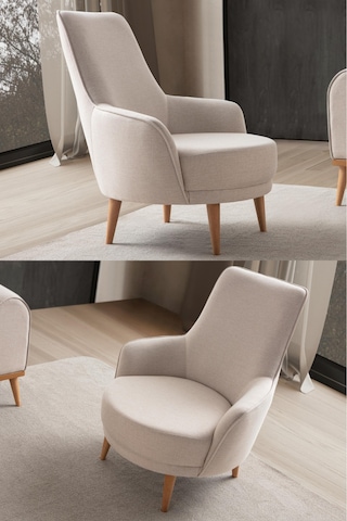 Rebull Keten Berjer Sütlü Kahve Tekli Koltuk Sütlü Kahve