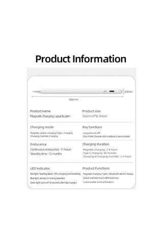 Piili Kablosuz Manyetik Apple Uyumlu iPad Smart Pen P - Pen3 Beyaz