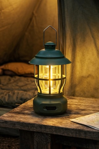 Glr L792br Retro Tasarım Şarjlı Kamp Lambası - 250 Lümen Vintage Fener Yeşil