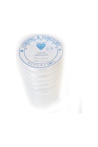 Hayal Beyaz Renk Misina Ipi. Lastikli - 10 Adet. 10 Mt