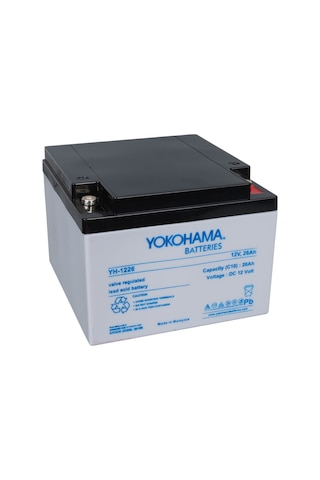 Yokohama Yh-122.6 12 Volt 26 Amper Akü 165x176x125 Mm