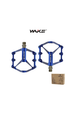 Wake Alüminyum Mavi Rulmanlı Cr-mo Mil Geniş Bisiklet Pedalı