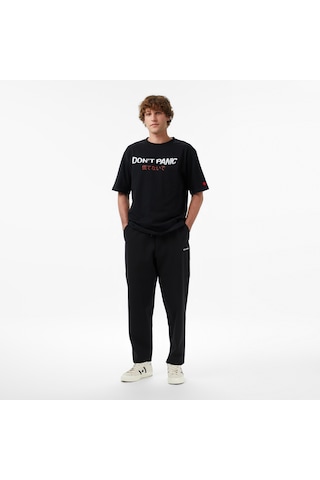 United4 Unıted4 Oversize Fit Erkek Siyah Eşofman Altı Gux Siyah