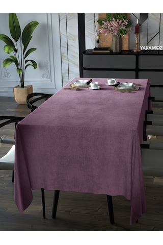 Lavanta Pembesi Kadife Dokulu Masa Örtüsü Dertsiz Velvet Touch Serisi Lavanta Pembesi