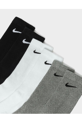 Nike Everyday Plus Pamuklu Unisex Siyah Gri Beyaz 6 Çift Çorap