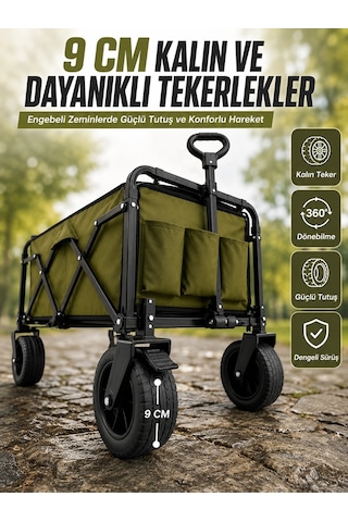 Zenvia Extra Cepli Katlanabilir Wagon Arabası İle Pratik Ve Düzenli Taşıma Znv2026 Çok Renkli