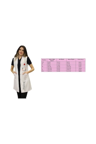 Gömlek Yaka Kadın Orta Boy - Kolsuz Doktor Önlüğü Eczacı Önlük (508906382)