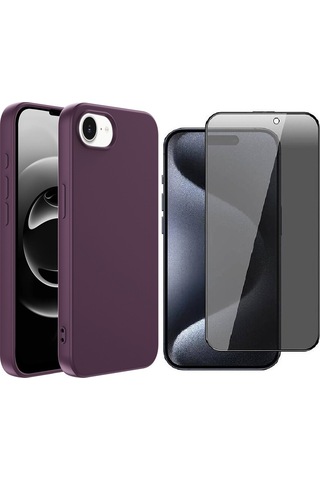 Vendas Apple Uyumlu iPhone 17e Kılıf Zore Mara Lansman Kapak + Hayalet Ekran Koruyucu Mor