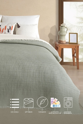 Elart Rubby Müslin Pike Çift Kişilik 210x230 Cm Yeşil Yeşil