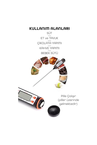 Dijital Gıda Termometresi Sıvı Gıda Et Su Süt Yiyecek Sıcaklık Ölçer Mutfak Için Gıda Termometre 027