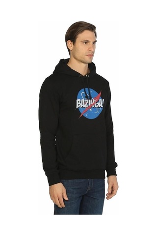 Bant Giyim - Big Bang Theory Nasa Bazinga Siyah Kapşonlu