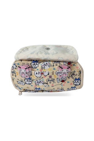 Chiikawa Ve Sanrio Temalı Çok Bölmeli Kalemlik - Çok Fonksiyonlu Fermuarlı Kalemlik Sarı