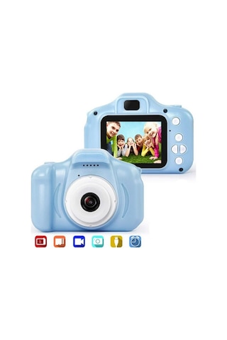 Dijital Renkli Ekran Çocuk Kamerası 1080p Hafıza Kartlı Şarjlı Video Resim Oyun Fotoğraf Makinesi