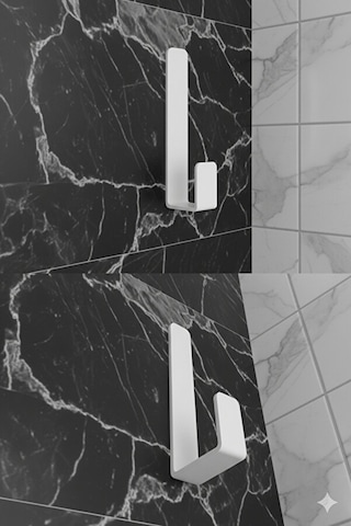 5 Li Metal Askı Seti Duvar Tipi Mini Askılık, Kapı/banyo/mutfak Askısı Beyaz Siyah