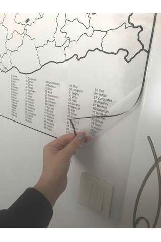 Duvara Kendiliğinden Manyetik Yapışan Yazılıp Silinebilen Türkiye Haritası 110 X 56 Cm Şeffaf
