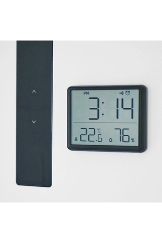 Mıknatıslı Dijital Mini Saat Lcd Ekran, Sıcaklık Ve Nem Göstergeli, Alarmlı Siyah