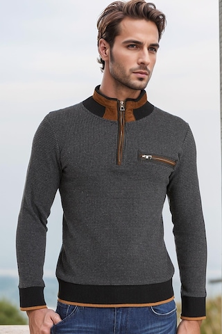 9039 Dewberry Erkek Sweatshırt-antrasit Antrasit