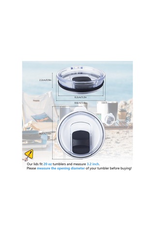 Yetı 20oz Bardaklar, 10/24oz Kupalar Ve 10oz Lowball Kupalar İçin 3'lü Paket 20oz Bardak Kapakları, Ozark Trail İçin Dökülmeye Karşı Kapaklar, Eski Stil Rtic, Bpa İçermez