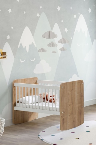 BW1011 - Sallanır Sabitlenir Pratik Sepet Bebek Beşik Ahşap 50x90 Beyaz