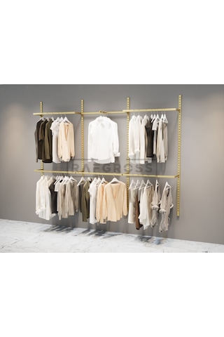 Mağaza Raf Sistemi, Askılık Sistemi, Butik, Mağaza Stand-185x200 Gold