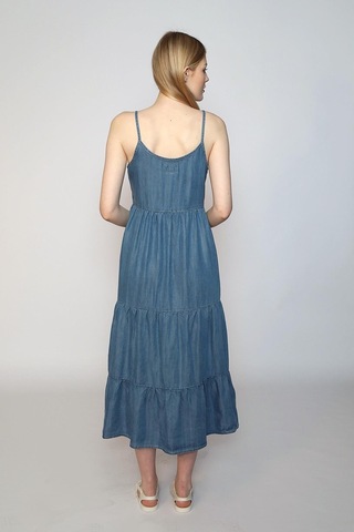 Lee Cooper Nicole Kadın Jean Elbise-19155-camparı Blue Lıght