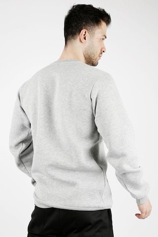 Uniprom Sıfır Yaka Sweatshirt Kalın Kumaş İçi Şardonlu Gri Erkek Açık Gri