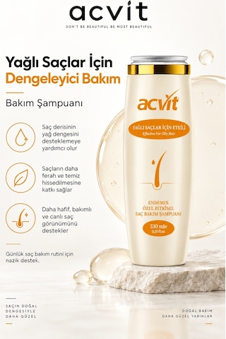 Yağlı Saçlar Için Ph Dengelemeye Yardımcı Doğal Bakım Şampuanı