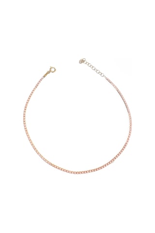 1,5 Mm Pembe Taşlı Gümüş Suyolu Halhal