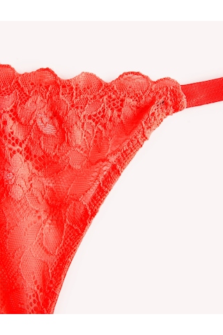 Koton Dantel Detaylı String Külot Kırmızı 6slk30147mk