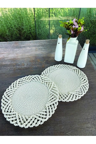 2'li Set Beyaz Amerikan Servis-leke Tutmaz 33 X 33 Cm Beyaz