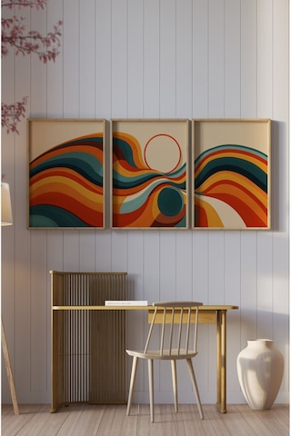 Ahşap Çerçeveli Mdf Tablo Seti Salon Ve Oturma Odası Için Çt3093 42 X 62