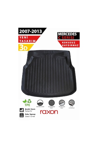 Mercedes W204 2007 2013 Plastic Set Uyumlu 3d Bagaj Havuzu Su Geçirmez, Kaymaz, Yüksek Kenarlı