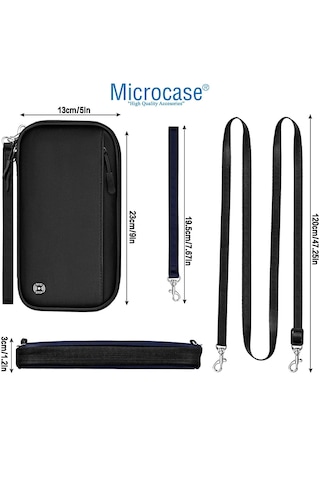 Microcase Unisex Su Geçirmez Çok Amaçlı Seyehat Pasaport Çok Gözlü Organizer Çanta Al4863 Siyah