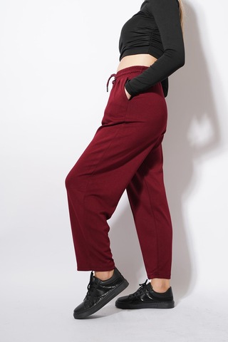 Ckm Moda Derp Modal Şalvar Balon Pantolon Bordo