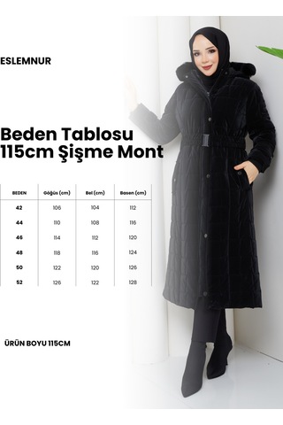 Eslemnur Nova Kumaş Şişme Mont 115cm Mavi
