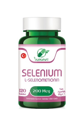 Yurdavit Selenium L-Selenometionin 200 Mcg 120 Tablet