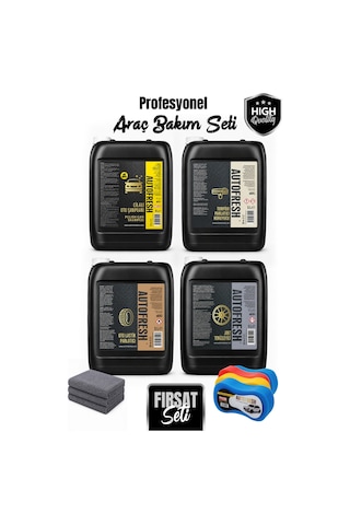 5 Litre Profesyonel Araç Bakım Seti Lastik + Şampuan + Jant + Torpido
