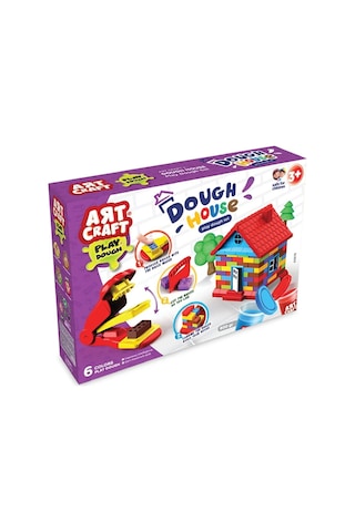 İnşaat Hamur Ev Seti 600 Gr. - Oyun Hamuru Seti - Hamur Setleri - Hamur Kalıpları Çok Renkli