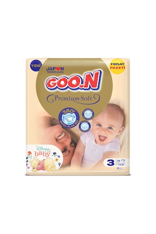 Goon Premium Soft Bebek Bezi 3 Numara Fırsat Paketi 76 Adet