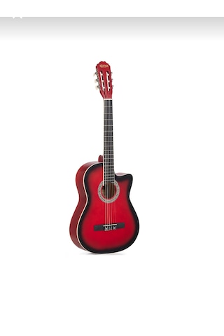 Ravenni Rcg-120 4/4 Klasik Gitar Tam Boy Kesik Kasa Kılıf+penaseti+kapo Hediyeli Kırmızı