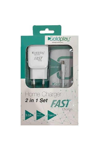 Goldplay 5 Volt 3 Amper Fast Type-c Hızlı Ev Şarj ve Data Usb Kab
