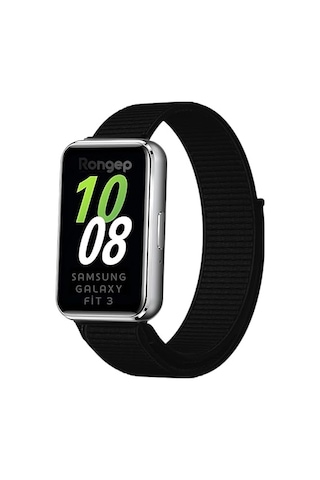Samsung Galaxy Fit 3 İle Uyumlu Hasırlı Kumaş Kordon Terleme Yapmayan Cildi Tahriş Etmeyen Nefes Alabilir Yapılı
