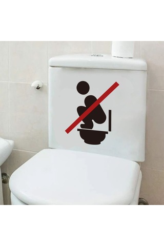 Zarif Tasarımlı Banyo Tuvalet Çıkartmaları - Tuvalet İşaretleri İçin Çıkarılabilir Duvar Çıkartmaları Çok Renkli